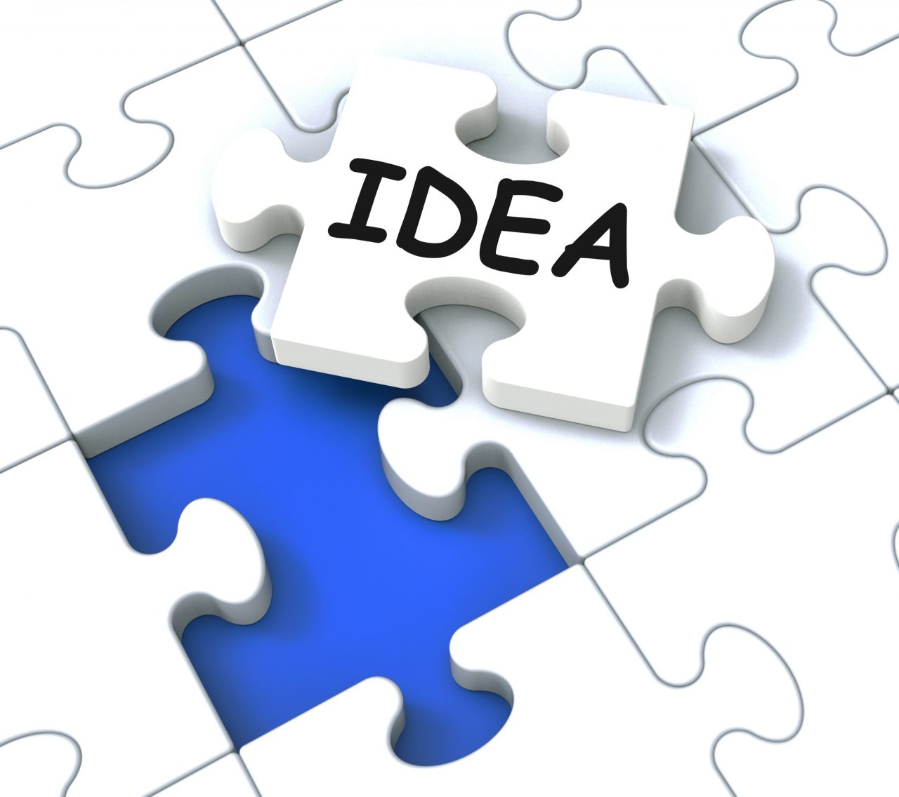 Idea Puzzle Showing Creative Innovations