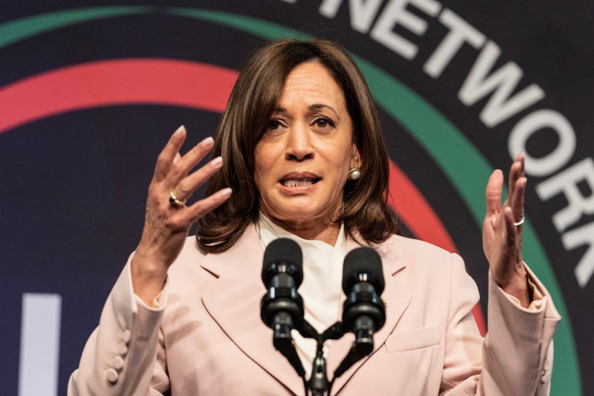 down sized Kamala Harris shutterstock_2289228671